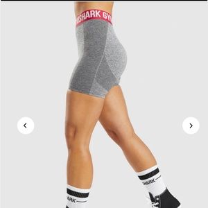 Gymshark Flex Shorts with Yellow Band (Grey Marl)